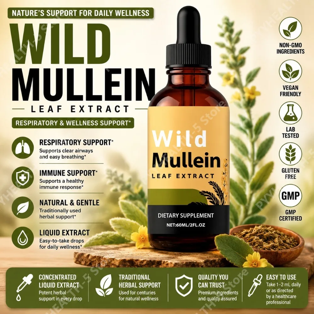 Herbal Wellness Supplement - Tetes Daun Mullein Liar dengan Jahe,